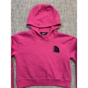 North Face‎ Youth Large (12) Pink Crop Sweatshirt Hoodie 16in C 17in L